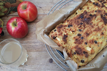 Broodpudding met appel en pure chocolade